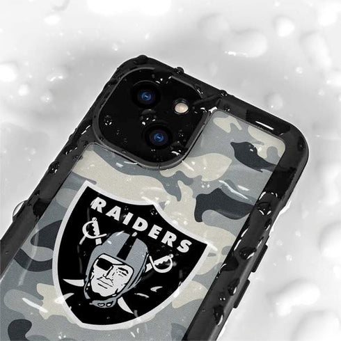 NFL Las Vegas Raiders Camo iPhone 15 Plus Waterproof Case