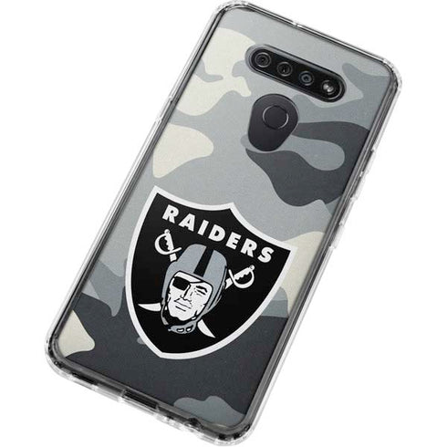 NFL Las Vegas Raiders Camo LG K51/Q51 Clear Case