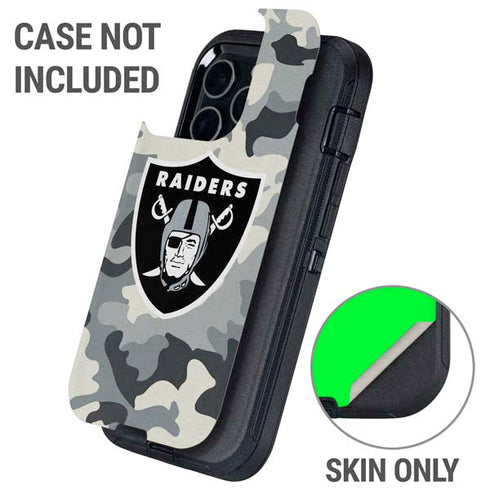 NFL Las Vegas Raiders Camo Otterbox Defender iPhone Skin