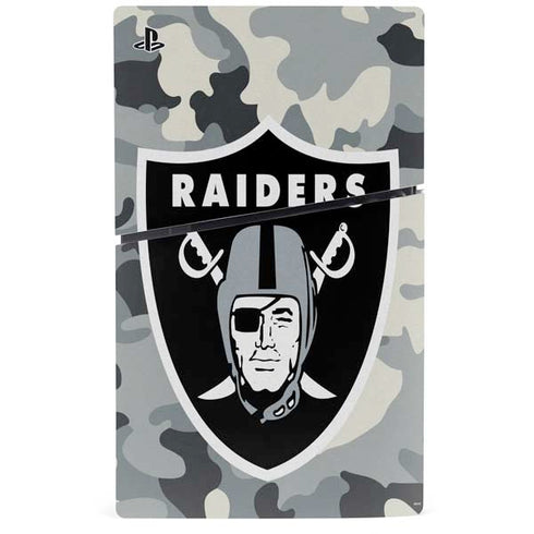 NFL Las Vegas Raiders Camo PS5 Slim Disk Bundle Skin