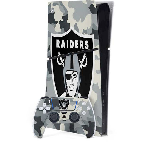 NFL Las Vegas Raiders Camo PS5 Slim Digital Edition Bundle Skin