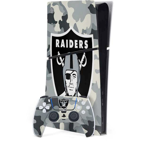 NFL Las Vegas Raiders Camo PS5 Slim Digital Edition Console Skin
