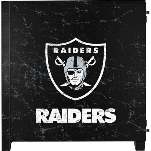 NFL Las Vegas Raiders Distressed Corsair 4000D Tempered Glass Mid-Tower ATX Case Skin
