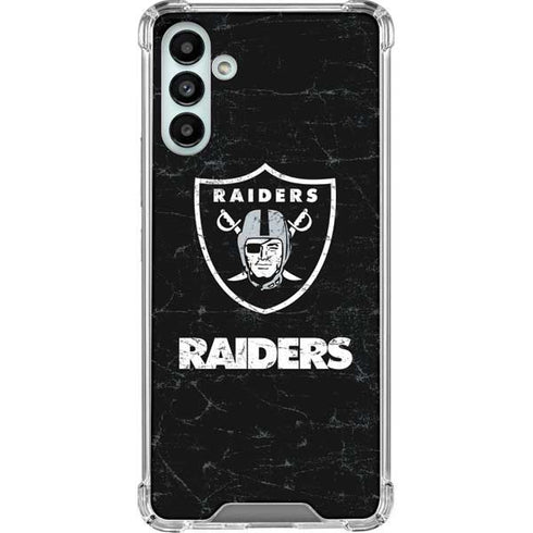 NFL Las Vegas Raiders Distressed Galaxy A13 5G Clear Case