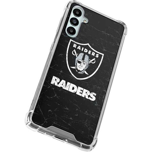 NFL Las Vegas Raiders Distressed Galaxy A14 5G Clear Case
