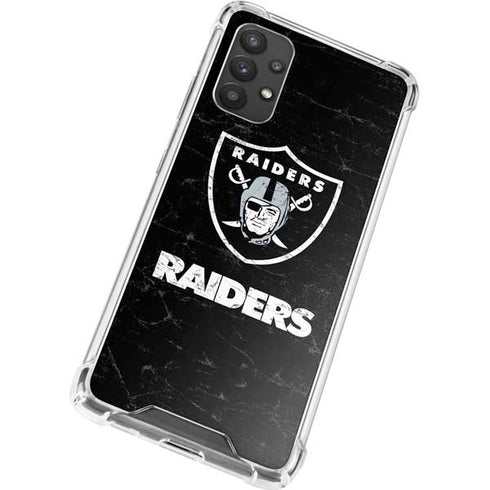 NFL Las Vegas Raiders Distressed Galaxy A32 5G Clear Case