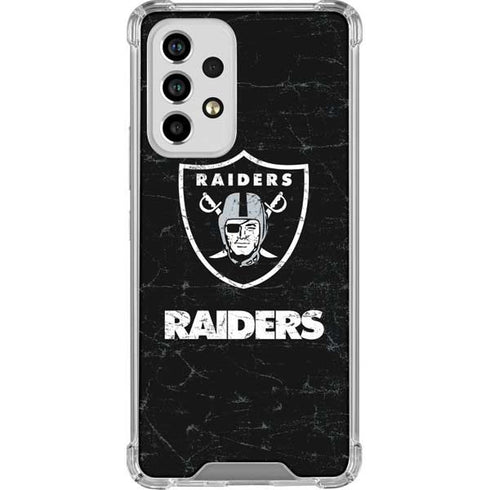 NFL Las Vegas Raiders Distressed Galaxy A33 5G Clear Case