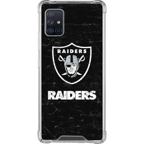 NFL Las Vegas Raiders Distressed Galaxy A51 5G Clear Case