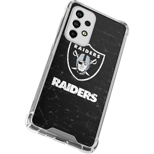 NFL Las Vegas Raiders Distressed Galaxy A53 5G Clear Case