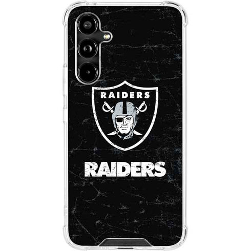 NFL Las Vegas Raiders Distressed Galaxy A54 5G Clear Case