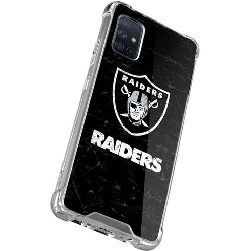 NFL Las Vegas Raiders Distressed Galaxy A71 5G Clear Case