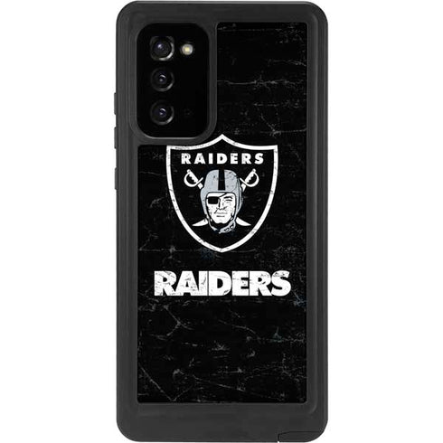 NFL Las Vegas Raiders Distressed Galaxy Note20 5G Waterproof Case