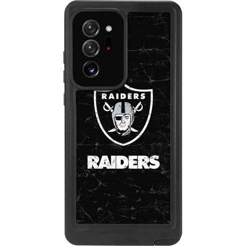 NFL Las Vegas Raiders Distressed Galaxy Note20 Ultra 5G Waterproof Case