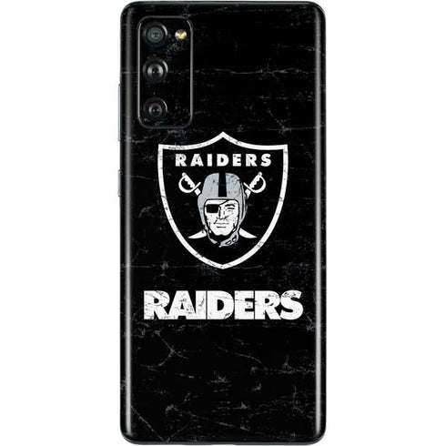 NFL Las Vegas Raiders Distressed Galaxy S20 Fan Edition Skin