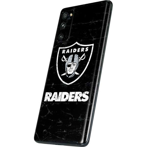 NFL Las Vegas Raiders Distressed Galaxy S20 Fan Edition Skin