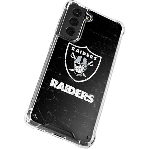 NFL Las Vegas Raiders Distressed Galaxy S21 5G Clear Case
