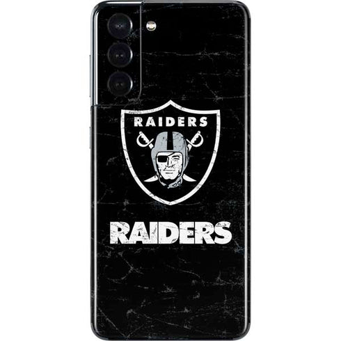 NFL Las Vegas Raiders Distressed Galaxy S21 5G Skin