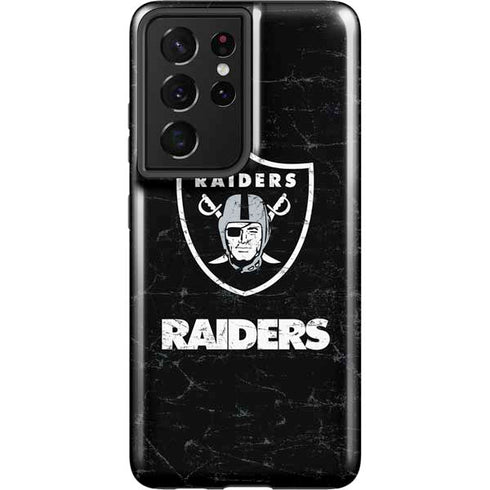 NFL Las Vegas Raiders Distressed Galaxy S21 Ultra 5G Pro Case