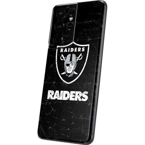 NFL Las Vegas Raiders Distressed Galaxy S21 Ultra 5G Skin