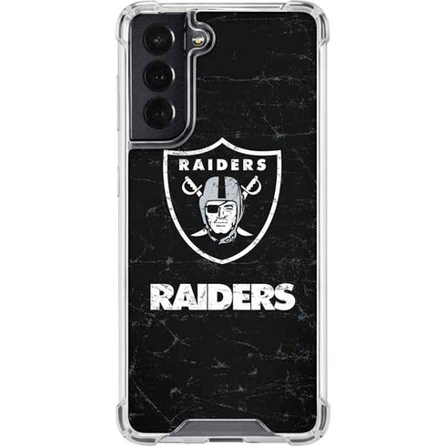 NFL Las Vegas Raiders Distressed Galaxy S22 Clear Case