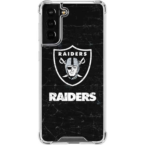 NFL Las Vegas Raiders Distressed Galaxy S22 Plus Clear Case