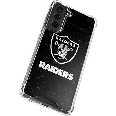 NFL Las Vegas Raiders Distressed Galaxy S22 Plus Clear Case