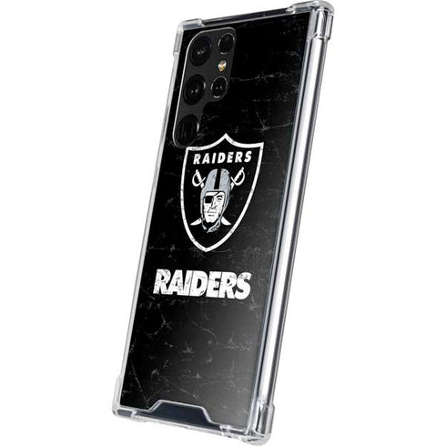 NFL Las Vegas Raiders Distressed Galaxy S22 Ultra Clear Case