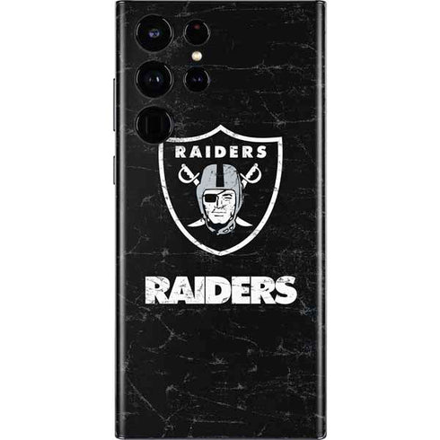 NFL Las Vegas Raiders Distressed Galaxy S22 Ultra Skin