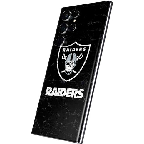NFL Las Vegas Raiders Distressed Galaxy S22 Ultra Skin