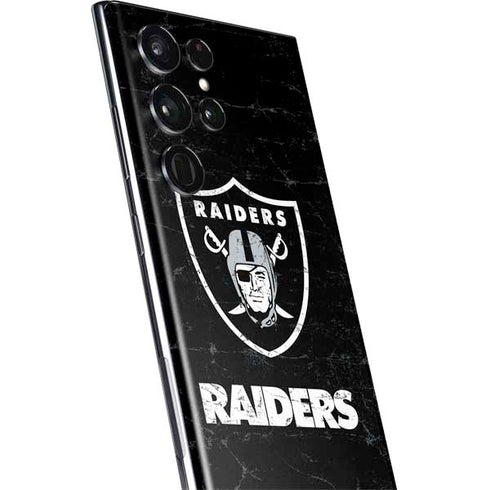 NFL Las Vegas Raiders Distressed Galaxy S22 Ultra Skin