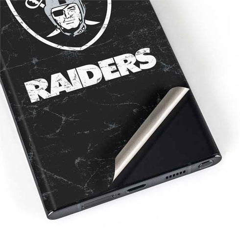 NFL Las Vegas Raiders Distressed Galaxy S22 Ultra Skin