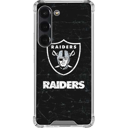 NFL Las Vegas Raiders Distressed Galaxy S23 Clear Case