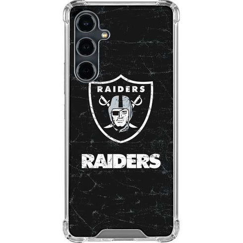 NFL Las Vegas Raiders Distressed Galaxy S23 FE Clear Case