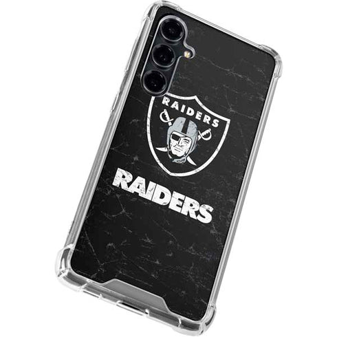 NFL Las Vegas Raiders Distressed Galaxy S23 FE Clear Case