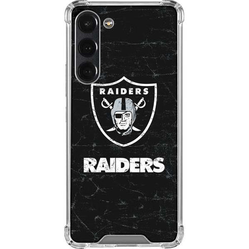 NFL Las Vegas Raiders Distressed Galaxy S23 Plus Clear Case