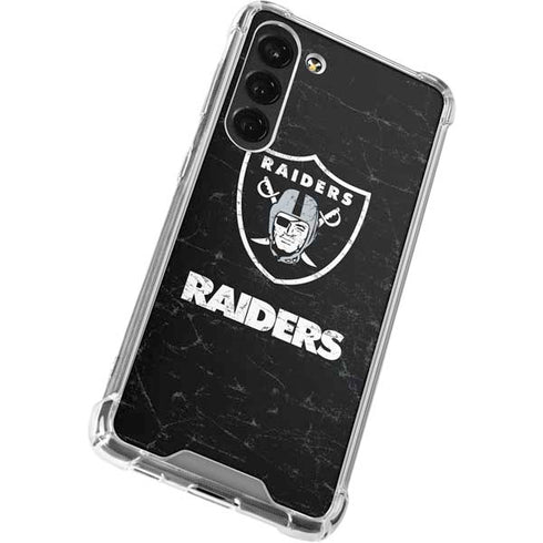 NFL Las Vegas Raiders Distressed Galaxy S23 Plus Clear Case