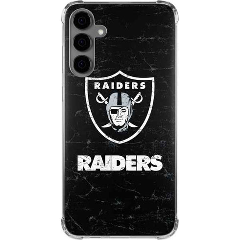 NFL Las Vegas Raiders Distressed Galaxy S24 Plus Clear Case