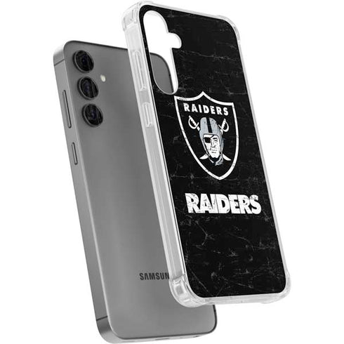 NFL Las Vegas Raiders Distressed Galaxy S24 Plus Clear Case