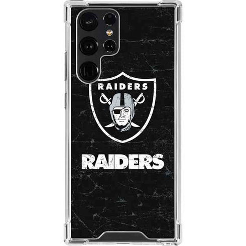 NFL Las Vegas Raiders Distressed Galaxy S24 Ultra Clear Case