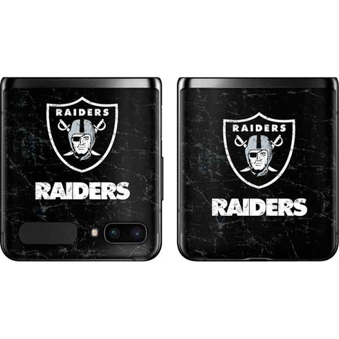 NFL Las Vegas Raiders Distressed Galaxy Z Flip Skin