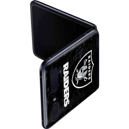 NFL Las Vegas Raiders Distressed Galaxy Z Flip Skin