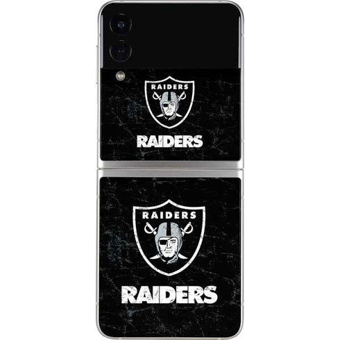 NFL Las Vegas Raiders Distressed Galaxy Z Flip3 5G Skin