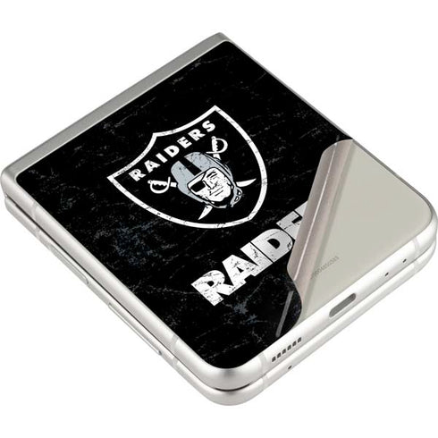NFL Las Vegas Raiders Distressed Galaxy Z Flip3 5G Skin