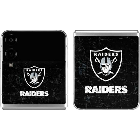 NFL Las Vegas Raiders Distressed Galaxy Z Flip4 5G Skin