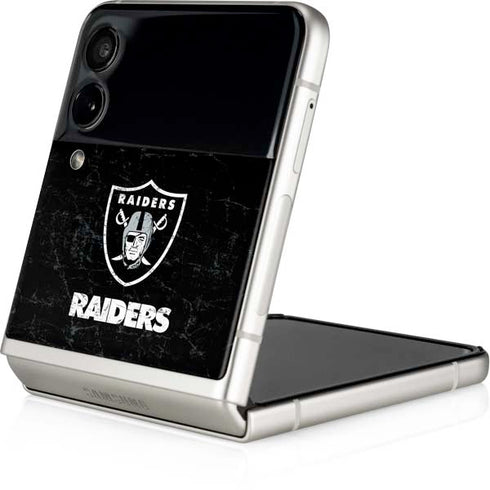 NFL Las Vegas Raiders Distressed Galaxy Z Flip4 5G Skin