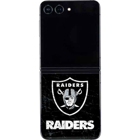 NFL Las Vegas Raiders Distressed Galaxy Z Flip5 5G Skin