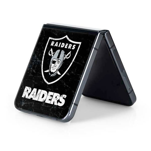 NFL Las Vegas Raiders Distressed Galaxy Z Flip5 5G Skin