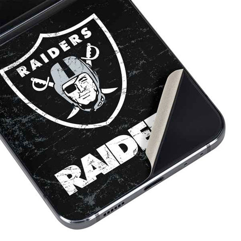 NFL Las Vegas Raiders Distressed Galaxy Z Flip5 5G Skin