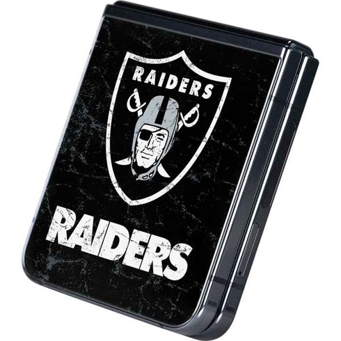 NFL Las Vegas Raiders Distressed Galaxy Z Flip5 5G Skin