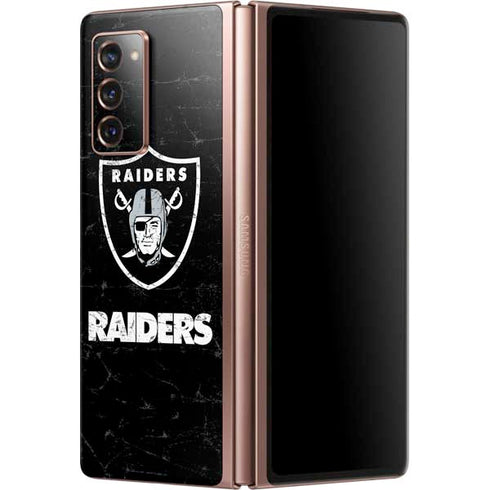 NFL Las Vegas Raiders Distressed Galaxy Z Fold2 5G Skin